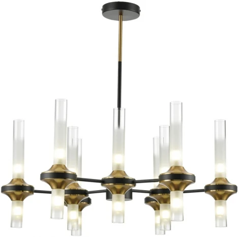 Потолочная люстра на штанге Lumion Tamaresa 8112/18 черный/бронза/прозрачный, металл/стекло G9 18*30W 220V