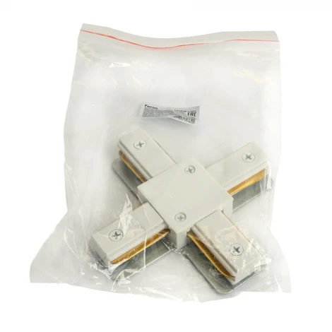 Коннектор Х-образный однофазный для шинопровода белый Feron LD1018 51893