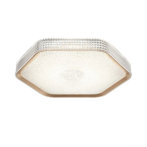 Потолочный светильник светодиодный Sonex Sparks 7746/48L металл/пластик/прозрачный/золотистый LED 48Вт 3000-4000-6000K IP20 пульт ДУ