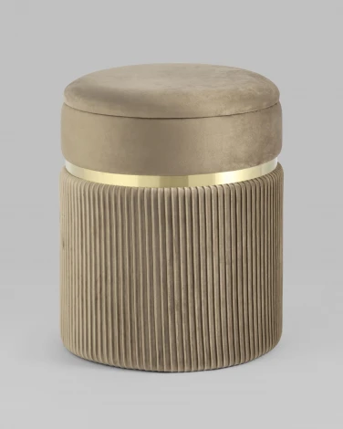 Пуф Миранда с ящиком велюр бежевый УТ000025562