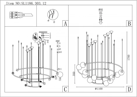 Подвесной светильник ST Luce Arkos SL1186.303.12
