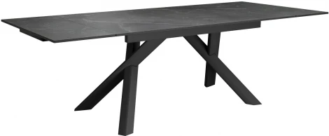 Стол DikLine KX160 мрамор черный Марквин,опоры черные