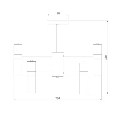Потолочная люстра Wi-Fi на штанге Eurosvet Tesoro 70125/8 черный (220V, управление смартфоном, голосовое управление, умный дом - Minimir Home, Алиса, Маруся, Салют)
