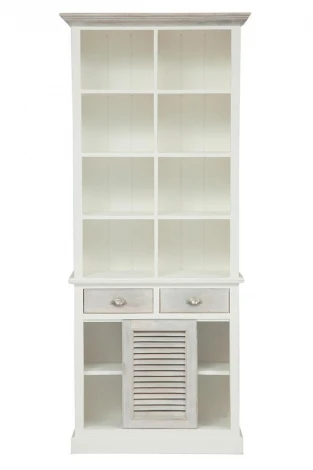 Шкаф книжный Secret de Maison Ривьера/Riviera (мод. 2300А) массив манго, 90х40х210см, античный белый/белый Tetchair 11270