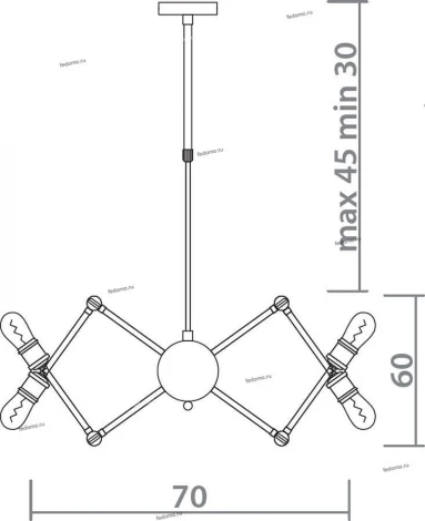 Подвесной светильник Divinare Formica 3037/03 SP-12 (220V, паук)