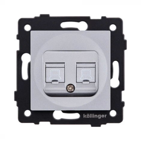 Розетка двойная Ethernet RJ45 серый Kollinger REA-015GY для Aspekt, Eleganz, Reflex
