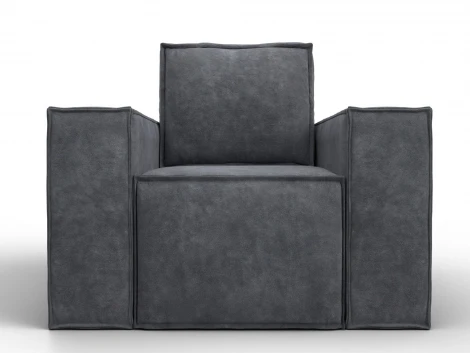 Кресло Лига-081 НПБ (ДСП,Велюр/Темно-серый) Лига Диванов 134978