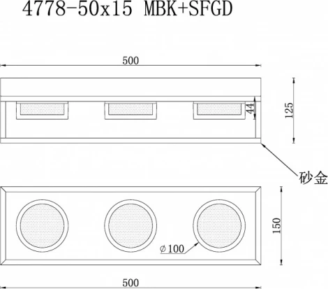 Настенный светильник iLedex Link 4778-50x15 MBK+SGD (220V, пульт управления)