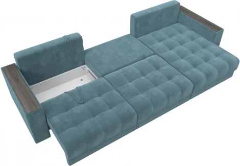 Диван угловой с декором Лига-049 НПБ Лонг Лига Диванов (Велюр) арт.128295