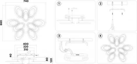 Потолочный светодиодный светильник с пультом Ambrella Acrylica Original FA8933