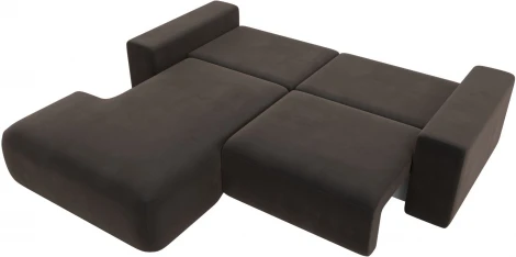 Диван угловой Лига-036 НПБ Классик левый угол (Коричневый/Велюр) Лига Диванов арт.121377L