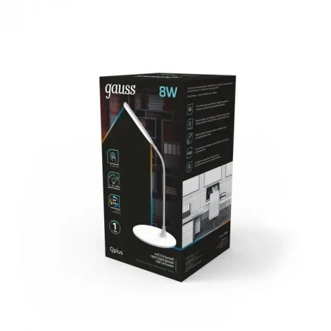 Офисная настольная лампа Gauss Qplus GT5021 (регулировка яркости, LED, 220V, диммер, сенсорный выключатель)