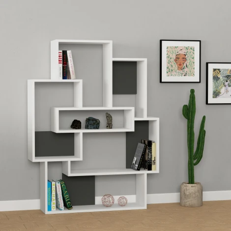 Стеллаж прямой BARCE BOOKCASE LEVE (ЛДСП/Белый) арт.LEV00582