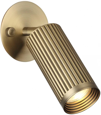 Настенный спот поворотный на 180/350 Odeon Light Manchester 7013/1WA металл/под латунь LED GU10 10W 220V