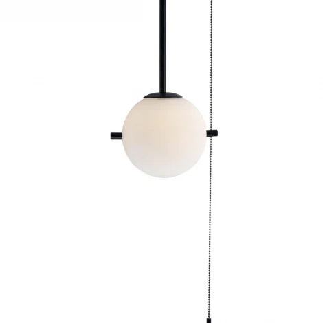 Потолочная люстра на штанге Loft IT Signal 10029PS Black (220V, выключатель, шар)