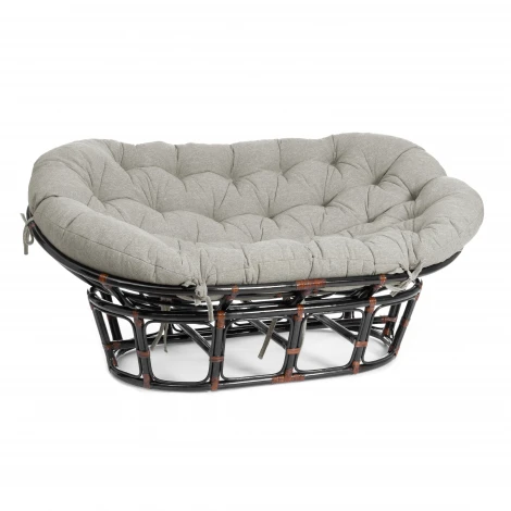 Диван MAMASAN/МАМАСАН 23/02 W /с подушкой/ 169х102х80см, античный черно-коричневый, матрац 182х119см, ткань серо-бежевая 3м 16/2 Tetchair 25284