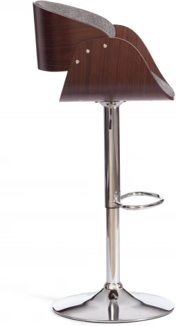 Барный стул LANDO (mod.4036) (Металл,Дерево,Ткань/Серый,Орех,Хром) Tetchair арт.21828