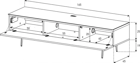 Тумба под телевизор Sonorous ST 360F BLK BLK SL