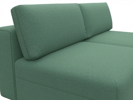 Диван прямой модульный Лига-060 НПБ (ЛДСП,Брус,Фанера/Пластик/Рогожка/Зеленый) Лига Диванов 129707