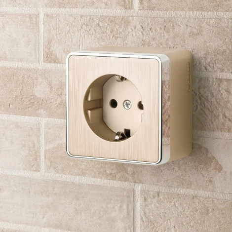 Розетка с заземлением Gallant (шампань рифленый) Werkel W5071010 (a051038)