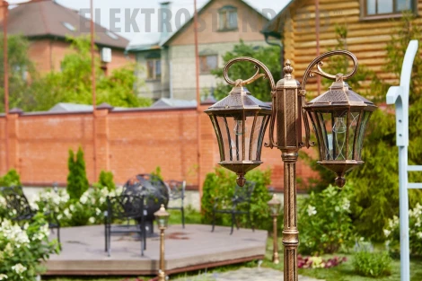 Наземный фонарь Elektrostandard Virgo черное золото GLXT-1450F/2