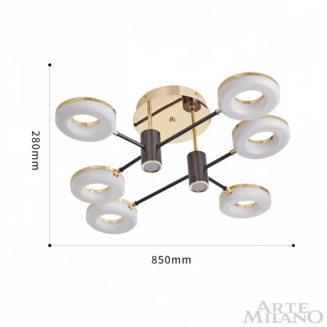 Потолочная люстра на штанге Arte Milano 271399/6 BK/GD (LED, 220V)