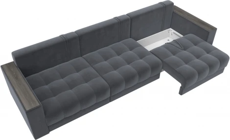 Диван прямой с декором Лига-049 НПБ Лонг Лига Диванов (Велюр) арт.128424