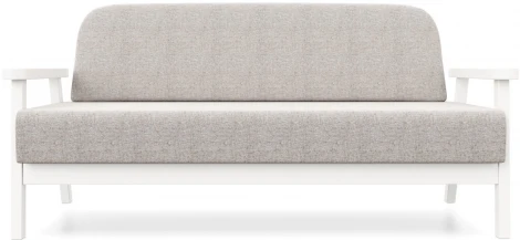 Диван Arsko прямой Флори М белая эмаль рогожка серая