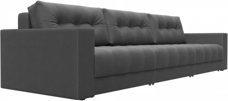 Диван прямой с декором Лига-049 НПБ Лонг Лига Диванов (Замша) арт.128445