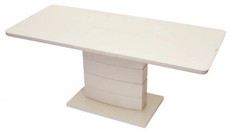 Стеклянный стол M-City ALTA 120 BEIGE / супер бежевое глянцевое стекло