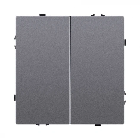 Выключатель 2-клавишный 10А/250В серый Kollinger Eclipse EC-004GY