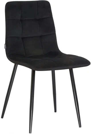 Стул обеденный ALEX (черные матовые ножки, черный велюр (V108-77))
