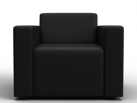 Кресло Лига-093 (ДСП,Брус,Фанера/Пластик/Экокожа/Черный) Лига Диванов 132467