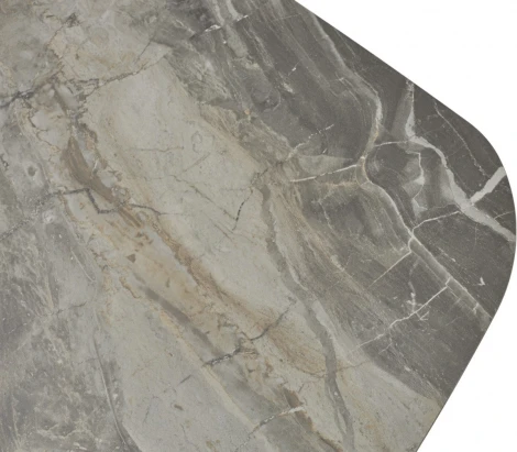 Стол M-City MAGNUS 180 KL-80 Серый мрамор, итальянская керамика / Темно-серый каркас