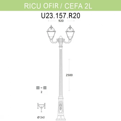 Наземный фонарь Fumagalli Cefa U23.157.R20.WXF1R (220V, IP55)