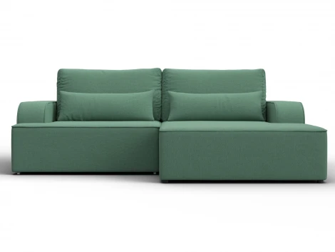 Диван угловой Лига-120 угол правый (ДСП,Брус,Фанера,ЛДС,Рогожка/Зеленый) Лига Диванов 137287