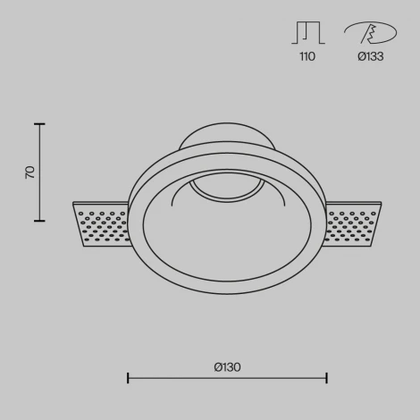 Встраиваемый светильник Gyps Modern GU10 1x35Вт Maytoni Technical DL002-1-01-W