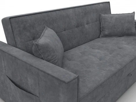 Диван прямой Лига-104 (160) (ЛДСП,Брус,Фанера,Велюр/Темно-серый) Лига Диванов 134880