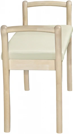 Скамья для прихожей с подлокотниками мягкая, экокожа крем, каркас лак от фабрики Mebelik