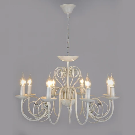 Подвесная люстра Eurosvet Tomas 60018/8 белый с золотом (220V, на цепи, подсвечник, свеча)