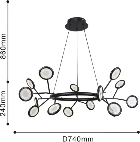Подвесная/потолочная люстра F-Promo Mugs 4252-15P (LED, 220V, на тросе)