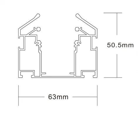 Шинопровод встраиваемый магнитный 220V в натяжной ПВХ потолок Crystal Lux Space 220 CLT 0.135 01 L2000 BL