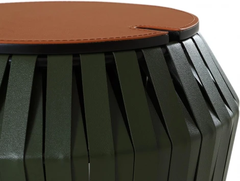 Журнальный стол Ding ОГОГО Обстановочка! (Экокожа,Массив дерева/Зеленый,Терракотовый) арт.930828