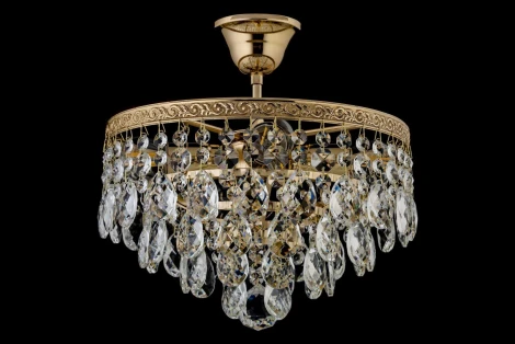 Потолочная люстра на штанге Arti Lampadari Castellana E 1.3.30.608 G (220V, хрусталь, круглые)