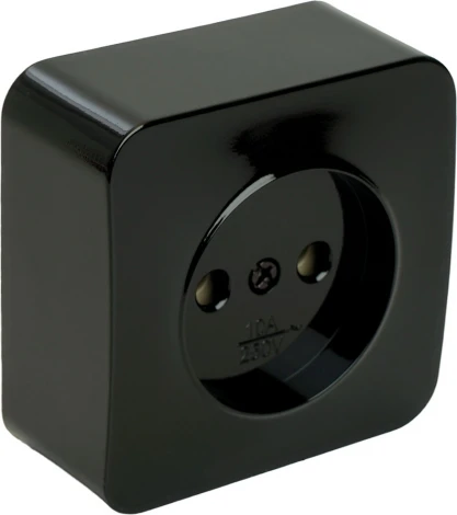 Розетка без заземления (черный) Stekker София 49313