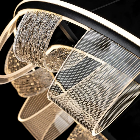 Подвесной светильник светодиодный с пультом с регулировкой цветовой температуры LED4U L7706-800 BK