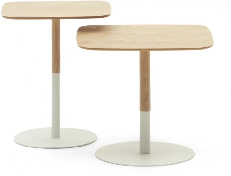 Журнальный стол La Forma (ex Julia Grup) Watse (Белый,Матовый/ Шпон дуба,Металл)