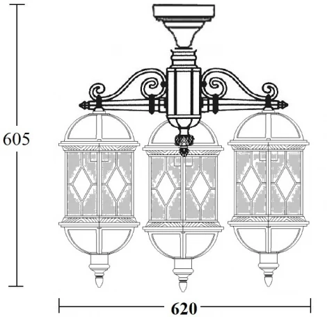 Потолочный светильник уличный Oasis Light SORENTO 92670A 3 cover Bl (220V, фонарь, IP44)