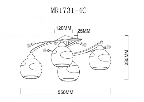 Потолочная люстра MyFar Stella MR1731-4C (220V)