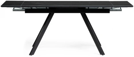 Керамический стол Woodville Габбро 140х80х76 черный мрамор / черный 530830